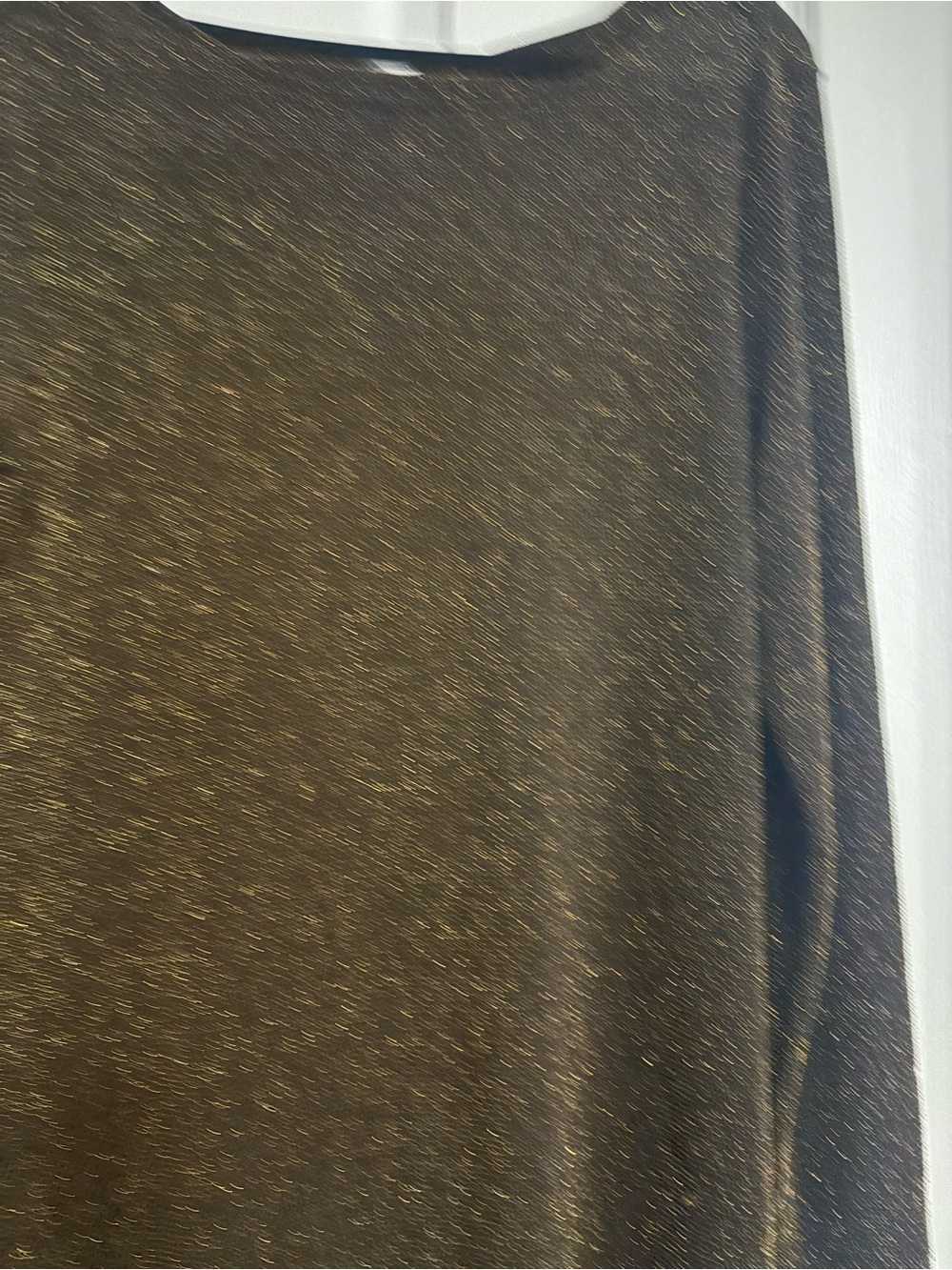 Michael Kors Brown Top with Gold Metallic Thread Long Sleeve